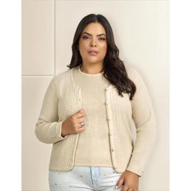 Imagem de Tween-set Tricot Premium Plus Size 2 Peças Botão Lindo Frio-Feminino