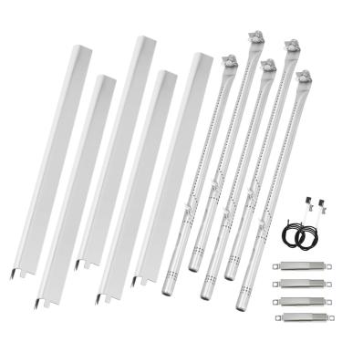 Imagem de BBQration Peças de reposição para Charbroil Performance 5 queimadores 463448021 463449021 463450022 463451022 463455021 463456022 463458021, queimador e placa de calor para peças de reposição