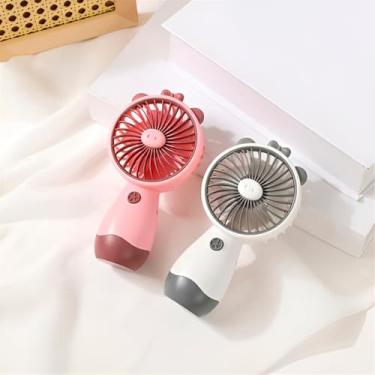 Imagem de Ventilador Portátil USB Recarregável, Mini Ventilador de Mão Silencioso, 3,5W, 36dB, Rosa e Branco