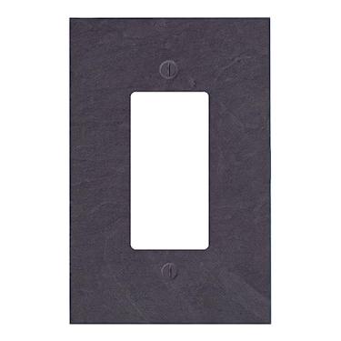 Imagem de Placa de parede Electrical SWITCH HITS Outlet 1 GFI Rocker | Decora Single Decorator Light Switch Cover Faceplate | Decora Vermont ardósia roxa | 1 Gang, 8,3 cm L x 12,7 cm A