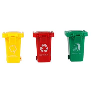 Imagem de Mini suporte de caneta de lixo, 3 peças de porta-lápis para lixeira, lixeira de caminhão de cor brilhante para veículos úteis para crianças