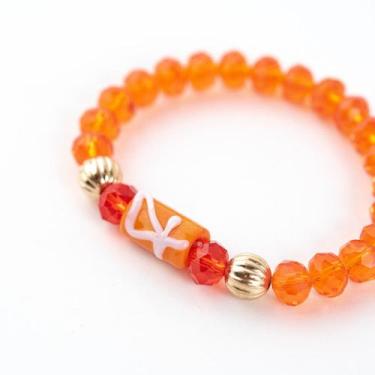 Imagem de Pulseira Egunita Firma Laranja e Vermelha Cristal e Silicone - Lua Mís