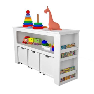 Imagem de Organizador Com Baús Porta Livros E Carrinhos Argus 100% Mdf