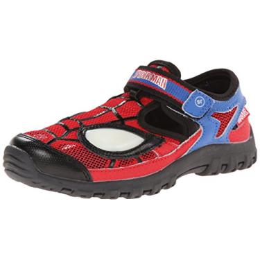 Imagem de Stride Rite Sandália Iluminada Homem-Aranha (Bebê/Criança Pequena), Vermelho/azul, 1.5 Little Kid