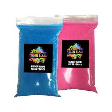 Imagem de Color Blaze Pó revelador de gênero para bebês – 500 g azul e 500 g rosa para meninos ou meninas – para burnout de carro e motocicleta, lançamento de cores, sessão de fotos e festival – Pacote com 2