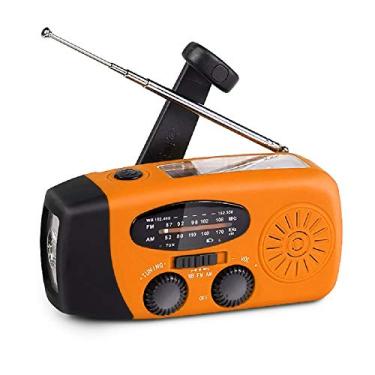 Imagem de Rádio meteorológico de emergência portátil com manivela AM/FM NOAA Rádios de sobrevivência com lanterna LED 2000 mAh Power Bank para smartphone para casa, acampamento, viagem, terremoto