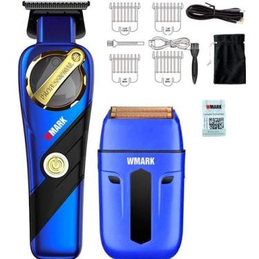 Imagem de Kit 2 Maquina Wmark Ng9213 Acabamento Shaver Ng984A Azul, Bivolt