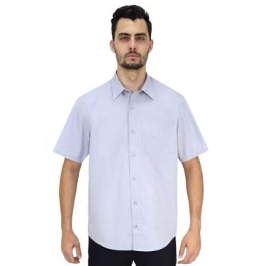 Imagem de Camisa social masculina manga curta - Demorgan Uniformes, Cinza, GG