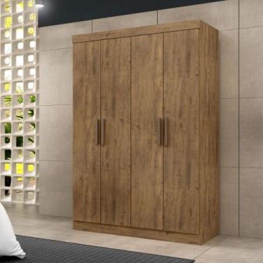 Imagem de Guarda Roupa De Solteiro Paris 4 Portas Mdf Ipê Text Maxel Ipê Text - 