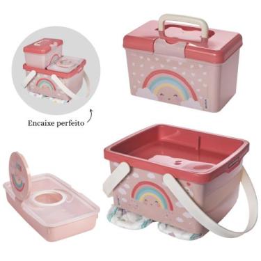 Imagem de Kit caixas organizadora farmácia + fraldas + porta lenço umedecido - m