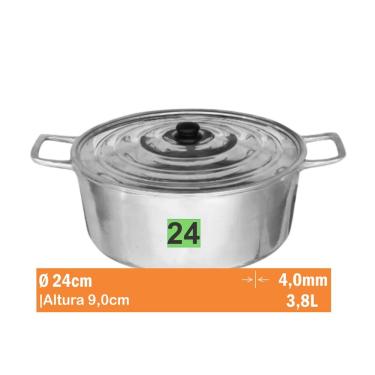 Imagem de Cacarola Aluminio Batido Nr 24 Aluminio Jalice 1-01-24