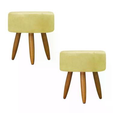 Imagem de Kit 02 Puff Decorativo Redondo - Amarelo Amarelo