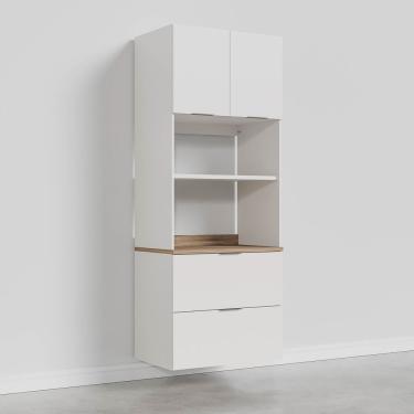 Imagem de Torre Quente 2 Portas 2 Gavetas 2 Nichos Para Forno E Microondas Ipanema Branco