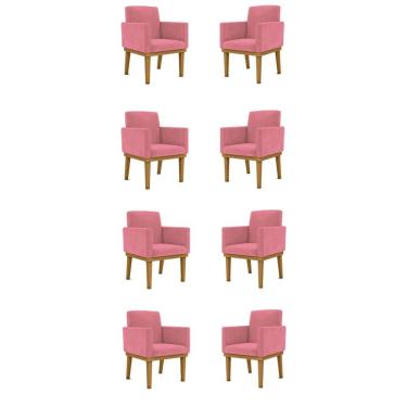 Imagem de Kit 8 Poltronas Reforçadas Esteticista rosa