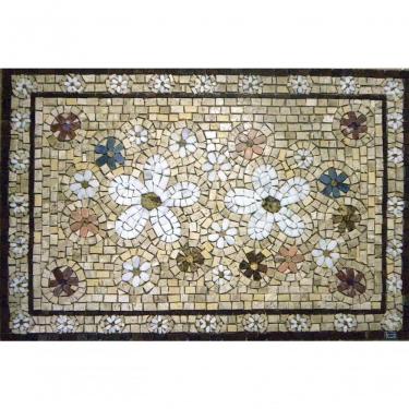 Imagem de Mandala Mosaico Floral Festoni In Fiori Bianchi I Tamanho 90x130cm