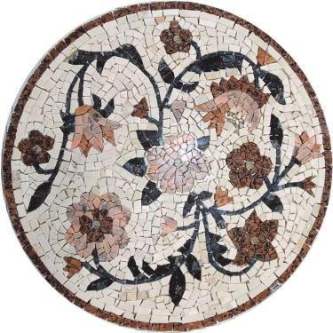 Imagem de Mandala Mosaico Floral Fantasia Redondo Tamanho 150cm