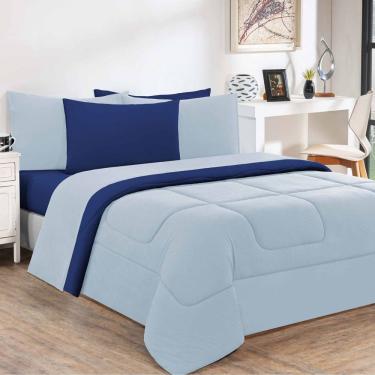 Imagem de Edredom Malha 100% Algodão Gran Moratta 1 Peça Solteiro - Azul Bebê-azul Royal