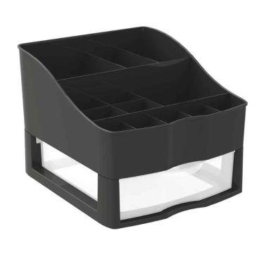 Imagem de Kit Organizador De Cosméticos E Maquiagem Preto C/1 Gaveta Nitron
