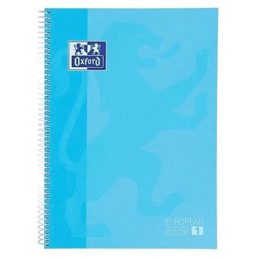 Imagem de Caderno Universitário European Book Espiral Capa Dura 1 Matéria Oxford Azul Claro