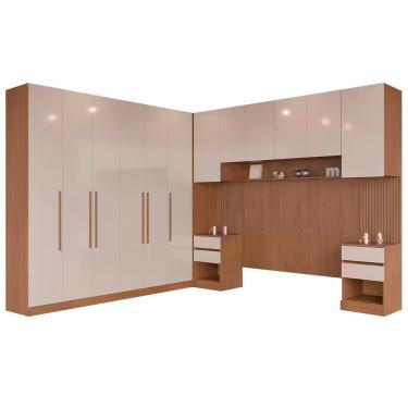 Imagem de Guarda-roupa Modulado Casal Ponte 140 Lugano 12 Portas Avelã/cappuccino