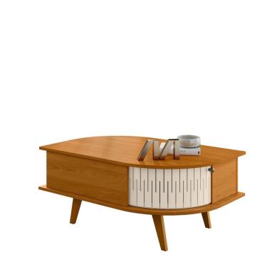 Imagem de Mesa de Centro com 2 Portas 90x40cm Indianapolis Madetec Cinamomo Off White