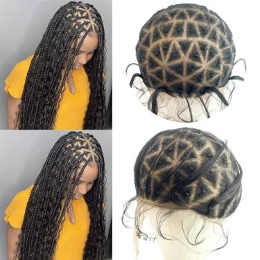 Imagem de Chicmoi Touca De Peruca Trançada Para Tranças Crochê, Mulheres Negras, Renda Dupla Completa Com Cabelo Bebê, Perucas Trançadas, Macias E Respiráveis (79 Seções)
