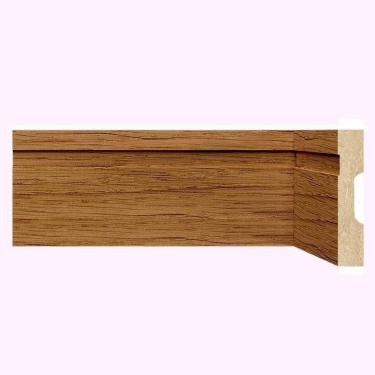 Imagem de Kit Rodapé de MDF 40 Barras Frisadas de 10cm x 2,40m Rende 96 Metros Moldufama Nogueira Málaga