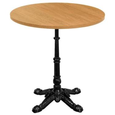 Imagem de Base de Mesa Apus em Ferro Preto 75 cm (Alt) Tampo MDP Redondo Samba 8