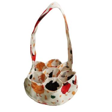 Imagem de Cesta grande para coletar ovos – Bolsa de coleta de ovos de lona UKJENT com 7 bolsas, alça mais longa de 24 cm e almofada de choque extragrossa, coleção de ovos frescos para galinha, galinha, pato