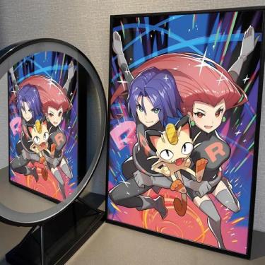 Imagem de P-Pokémon R-Rocket Team Vintage Posters Sticky Vintage Room Home Bar C