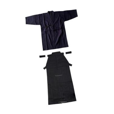 Imagem de Aymzbd Conjunto de Uniforme de Kendo Judô Masculino Feminino Dobok Ninjas Roupas Tradicionais Samurai, Azul e Preto, 180cm