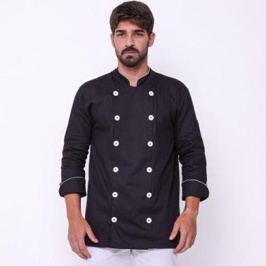 Imagem de Dolma Masculina Manga 3/4 Tecido Brim Preto - Blink Jeans, G