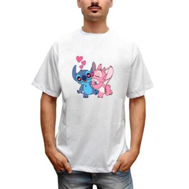 Imagem de Camiseta Masculina Lilo & Stitch Casal Apaixonado Tumblr - Bella Store