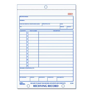 Imagem de Rediform Registro de recepção, triplicado sem carbono, 14 x 19 cm, 50 conjuntos por livro (2L260)