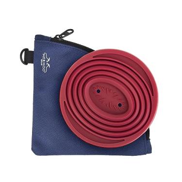 Imagem de MERMOO YILAN Coador de café dobrável de silicone – Suporte de filtro de café portátil vermelho com bolsa de armazenamento de bônus | Seguro para lava-louças, sem BPA, essencial para acampamento e