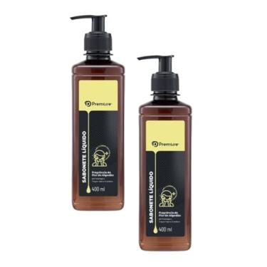 Imagem de Kit 2 Sabonete Líquido 400ml Limpeza Suave Hidratante Mãos Corpo Pele Sensível Seca Uso Diário Hotel Clínica Academia Escritório Dispenser Refil Hidrata