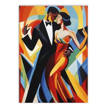 Imagem de Placa Decorativa Musica Casal Dançando Ilustração Colorida Poster Quarto Sala