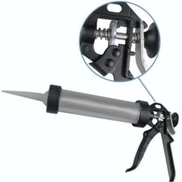 Imagem de Aplicador silicone profissional em aluminio bomba engraxadeira pistola