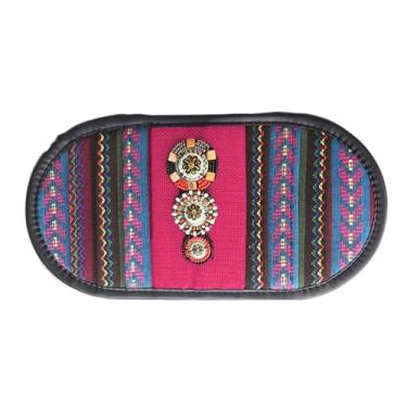Imagem de MINGZAIQIPEI Suporte de CD para viseira de sol estilo Boho para carro - Organizador multifuncional com armazenamento de CD/DVD e cartão, acessórios automotivos de couro durável para mulheres ou homens