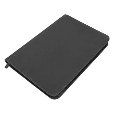 Imagem de 9 bolsos cartões de fichário com zíper totalmente fechado PU 360 Carregamento lateral Pocket Pocket Trading Card Album Fold para colecionadores MTG Baseball Soccer Cards (Preto)