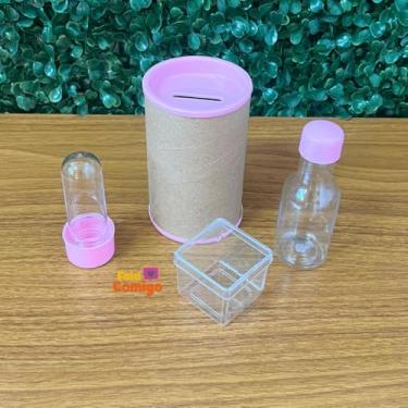 Imagem de Kit 80 Lembrancinhas Aniversário Cofrinho Tubete Fala Comigo (Rosa bebe)