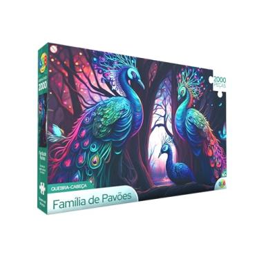 Imagem de GGB Plast Quebra Cabeça Puzzle 2000 Peças Família de Pavões