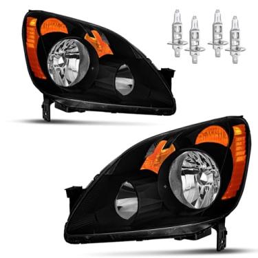 Imagem de Vizotae Conjunto de faróis para Honda CR-V 2005 2006 de substituição de farol de halogênio esportivo de 4 portas, farol alto/baixo com lâmpadas, lado do motorista e do passageiro