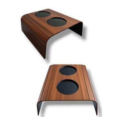 Imagem de Kit 2 Unidades Esteira Porta Copos Suporte Braço Sofá MDF Caramelo - M