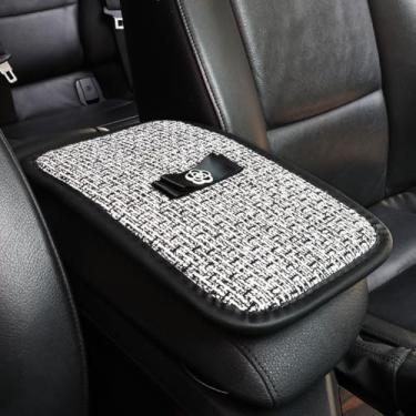 Imagem de MINGZAIQIPEI Protetor de almofada de console central de carro, capa de caixa de assento de apoio de braço guingão confortável / almofada universal para acessórios de almofada Auto/SUV (6)
