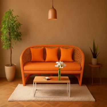 Imagem de Sofá Design Moderno e Elegância para Seu Espaço Atenas Laranja