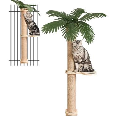 Imagem de Arranhador de parede para gatos internos, prateleiras de parede para gatos de 80 cm