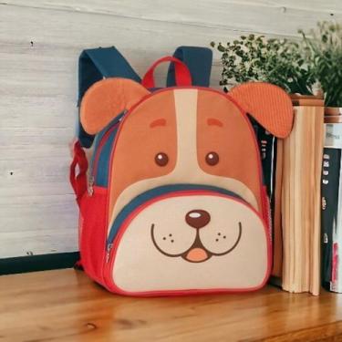 Imagem de Mochila Infantil Escolar Passeio Com Alças Cachorro Vermelho Linha Ani