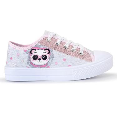 Imagem de Tênis Feminino Infantil Panda Glitter Cano Baixo (Cinza, BR, Criança de 4 a 8 anos, Faixa Numérico, 23, 24)