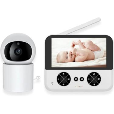 Imagem de Babá Eletrônica, 360, 8 Luzes de Visão Noturna Infravermelha, 6 Canção de Ninar, Zoom Digital, Câmera para Bebês com Tela de, Áudio Bidirecional, Detecção de Som, Monitoramento Temperatura, Premium